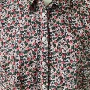 Boden Pink Floral Button-Up Shirt